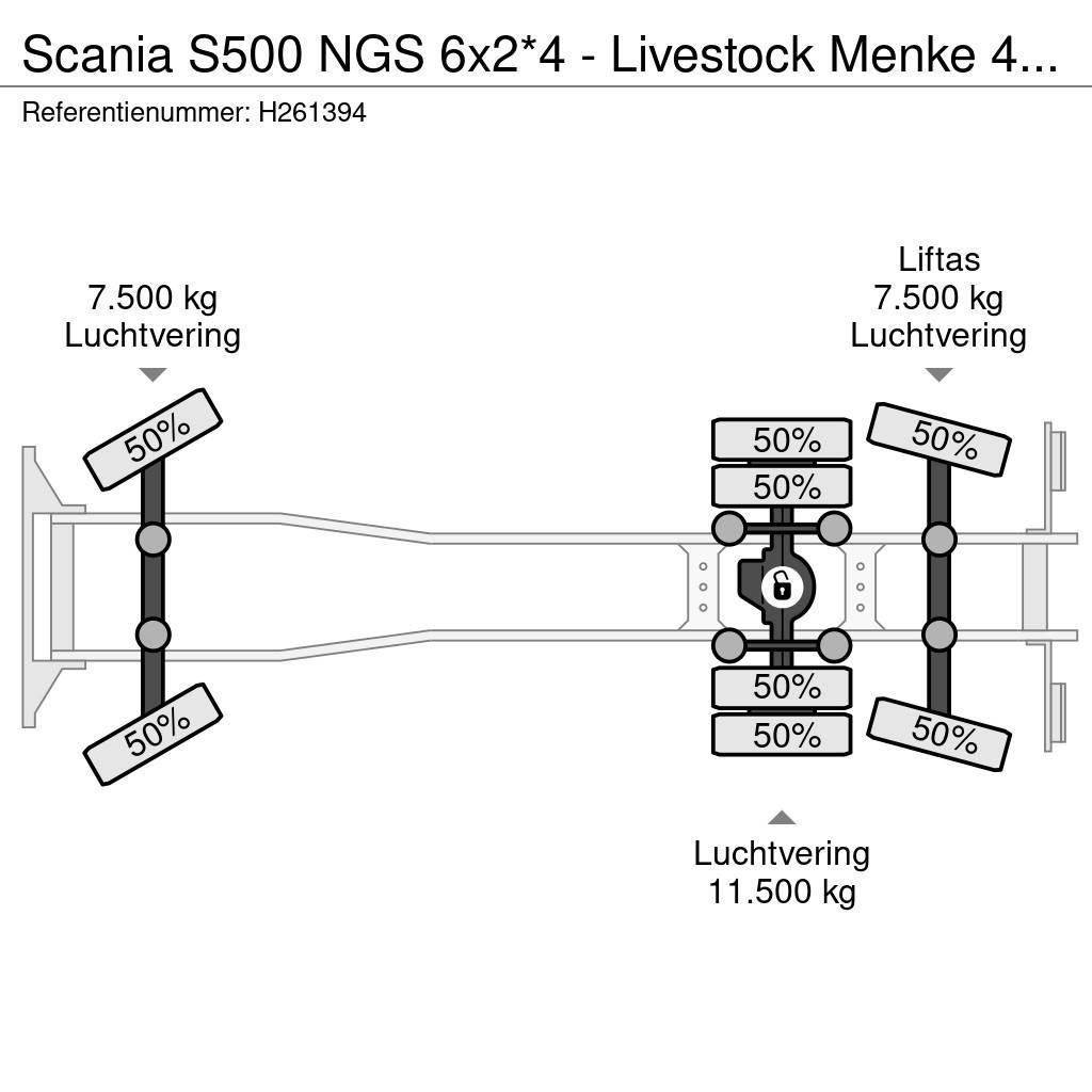 Scania S500 NGS 6x2*4 - Livestock Menke 4 deck 68M2 - Wat Camioane transport animale