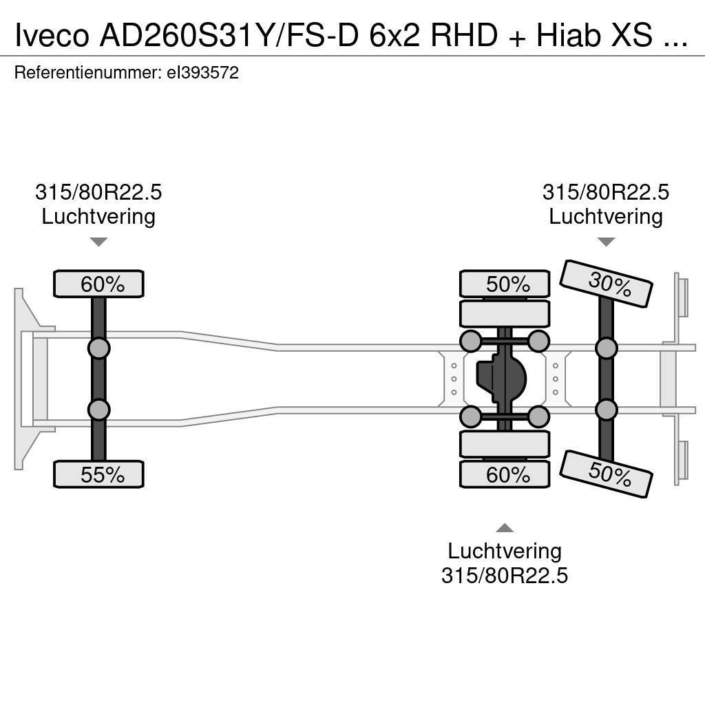 Iveco AD260S31Y/FS-D 6x2 RHD + Hiab XS 144 B-2 HIDUO Flatbed / Dropside trucks