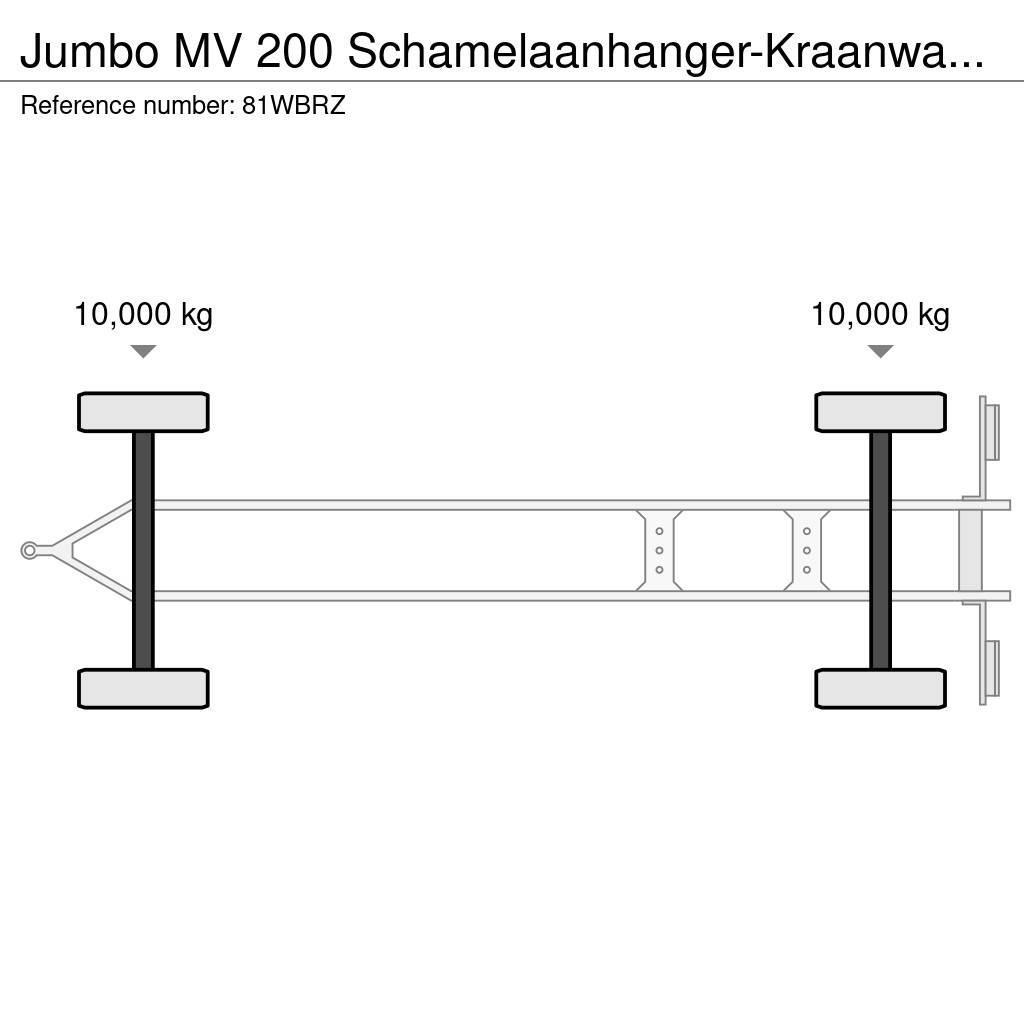 Jumbo MV 200 Schamelaanhanger-Kraanwagen! Flatbed/Dropside trailers