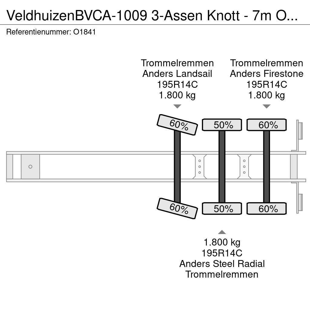 Veldhuizen BVCA-1009 3-Assen Knott - 7m Open Laadbak - Gegalv Flatbed/Dropside semi-trailers