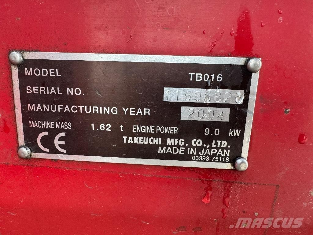 Takeuchi TB 016 Mini excavatoare < 7t