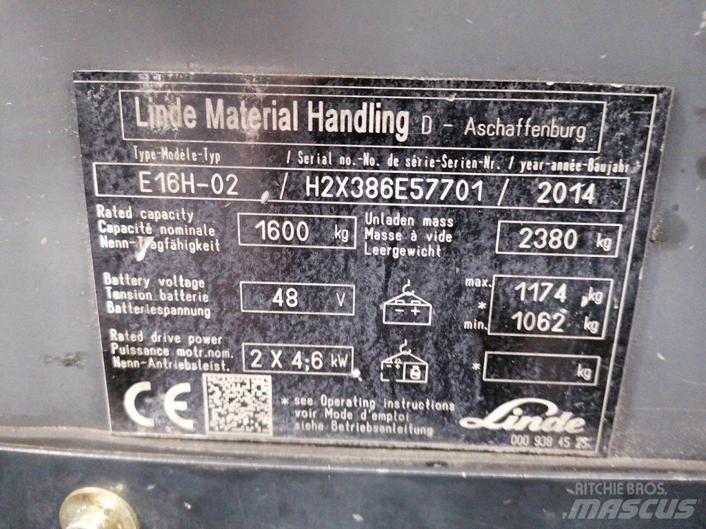 Linde E16H-02 Stivuitor electric
