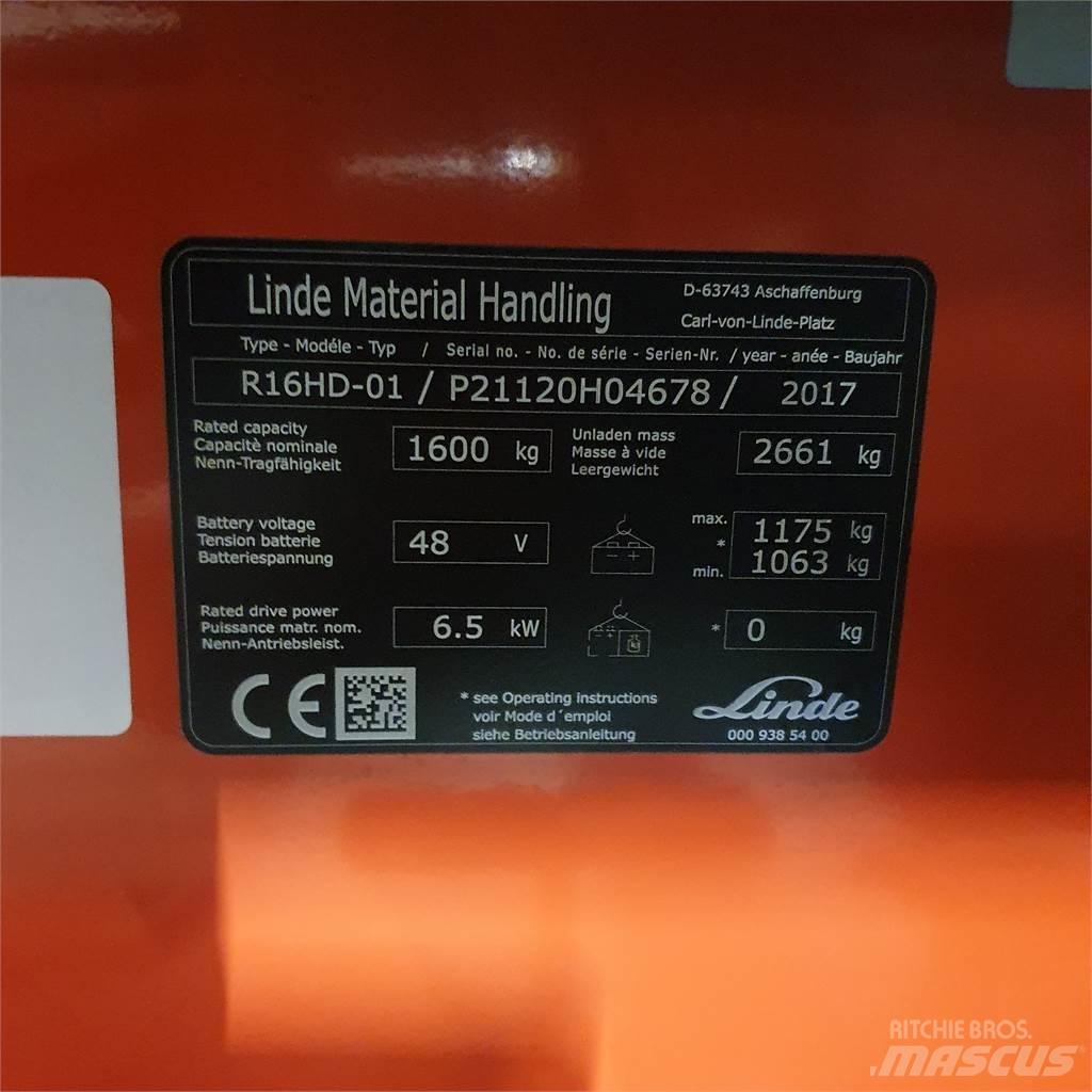 Linde R16HD Stivuitor cu catarg retractabil