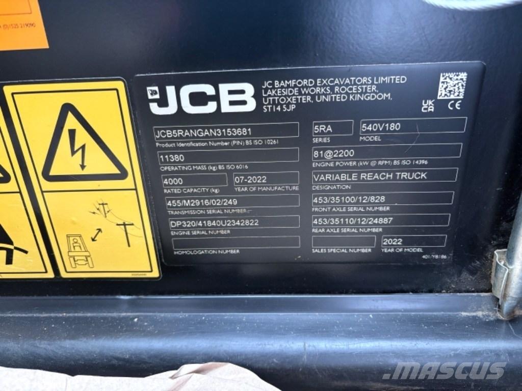 JCB 540-180 Stivuitoare telescopice