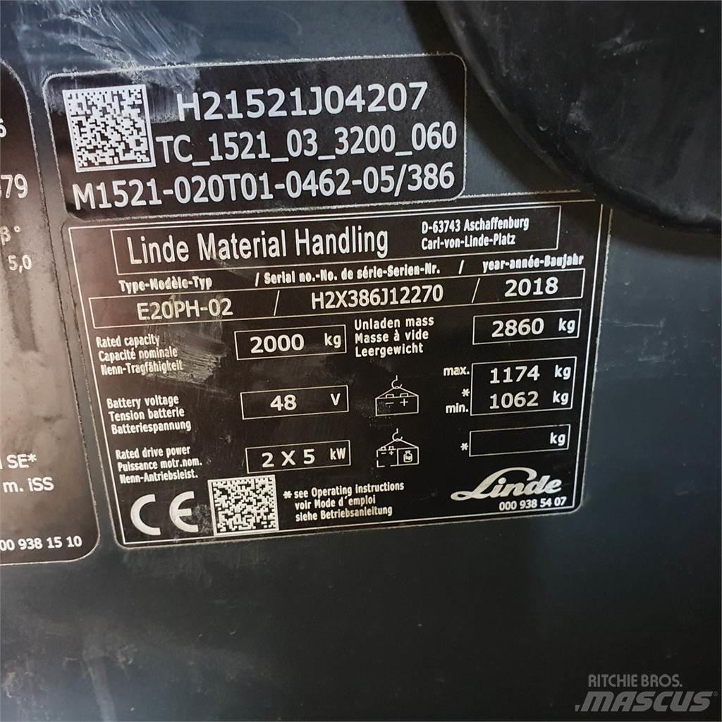 Linde E20PH Stivuitor electric