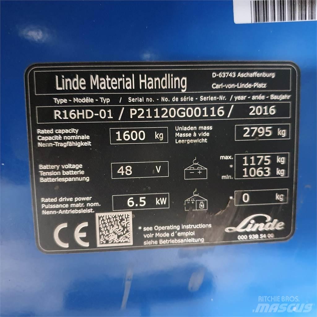 Linde R16HD Stivuitor cu catarg retractabil