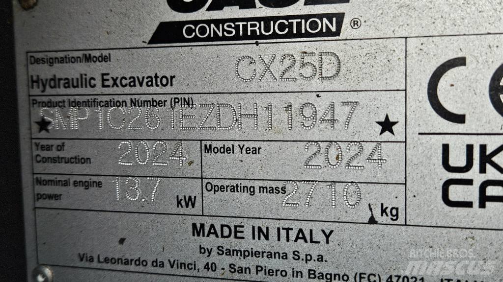 CASE CX25D Mini excavatoare < 7t