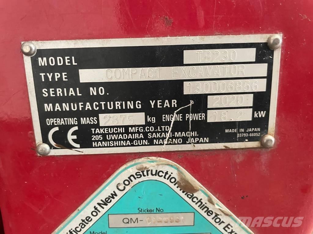 Takeuchi TB 230 Mini excavatoare < 7t