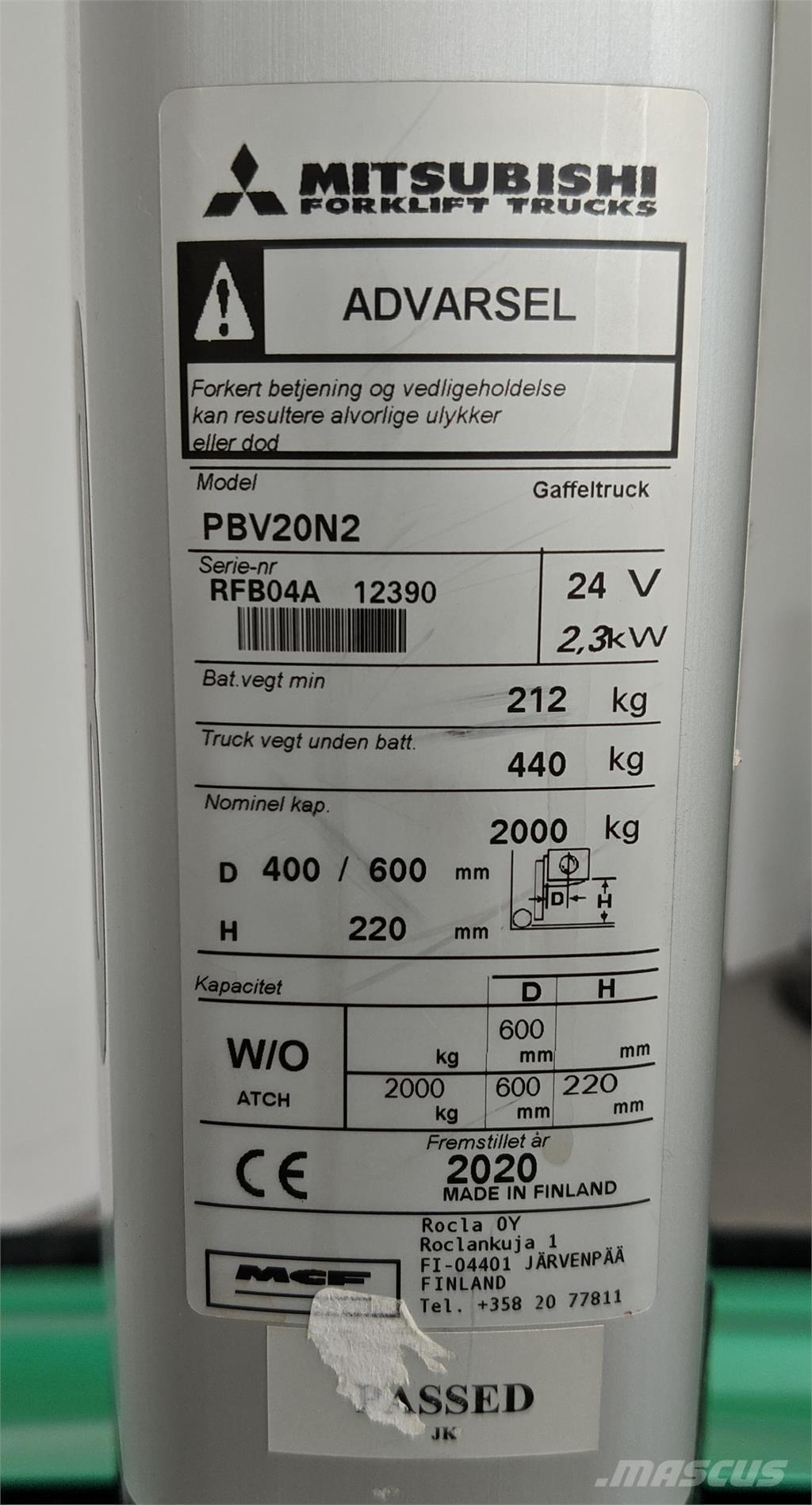 Mitsubishi PBV20N2 Camioane cu platforma