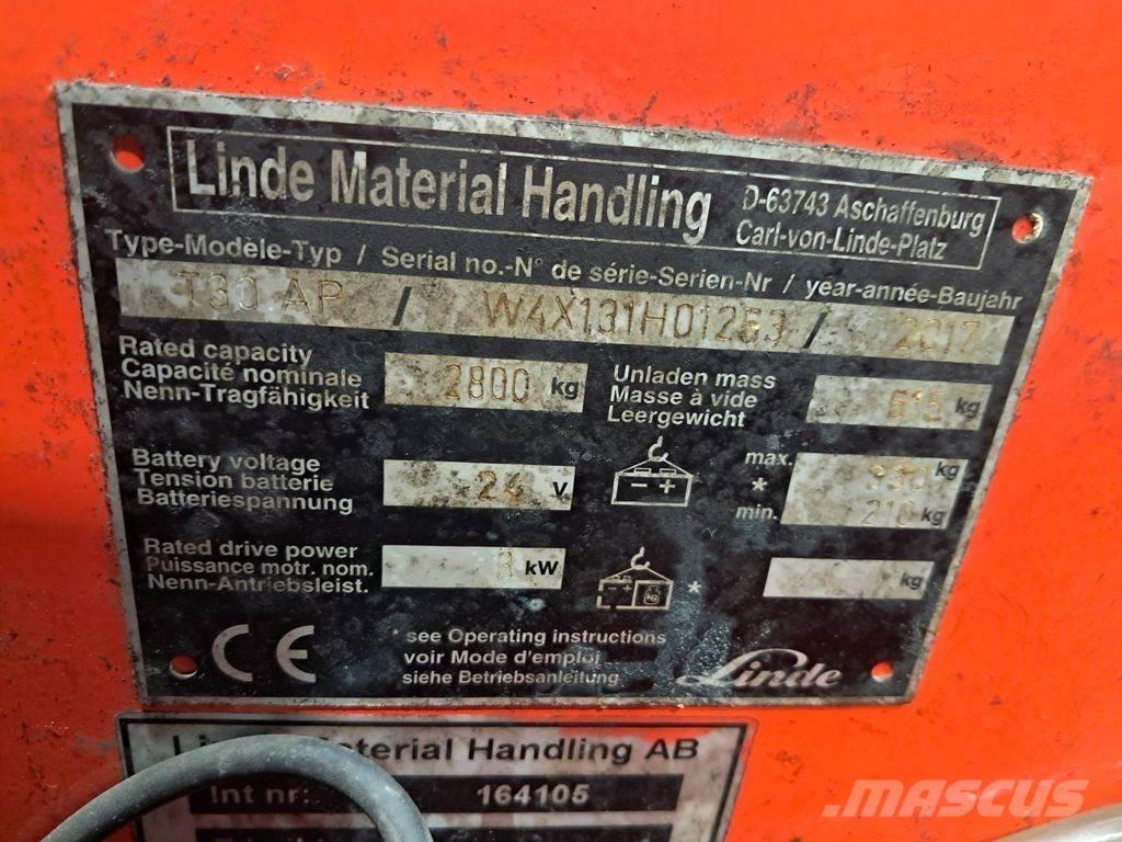 Linde T30 Transpaleta manuala