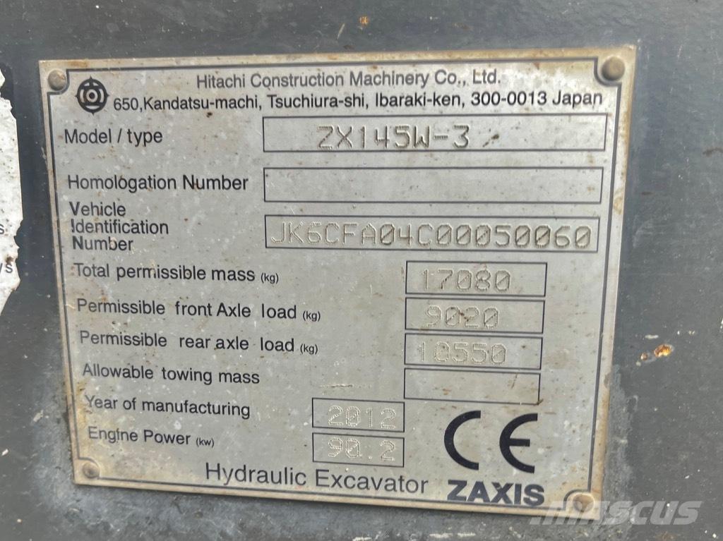 Hitachi ZX 145 W-3 Excavatoare cu roti