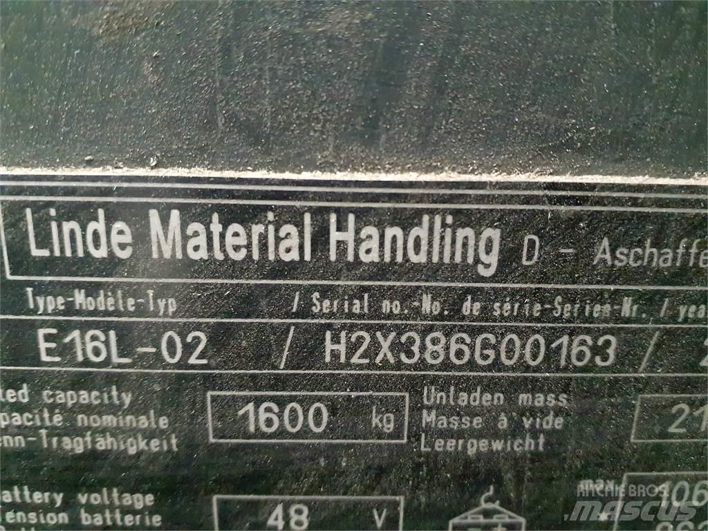 Linde E16L Stivuitor electric