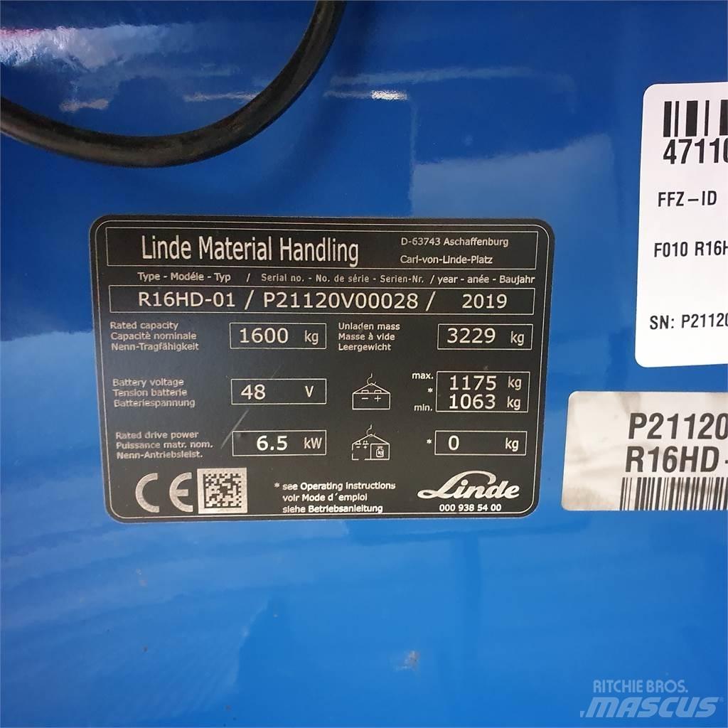 Linde R16HD Stivuitor cu catarg retractabil