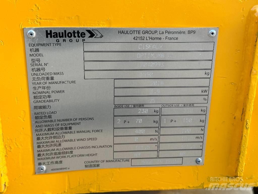 Haulotte OPTIMUM 8 Platforme foarfeca