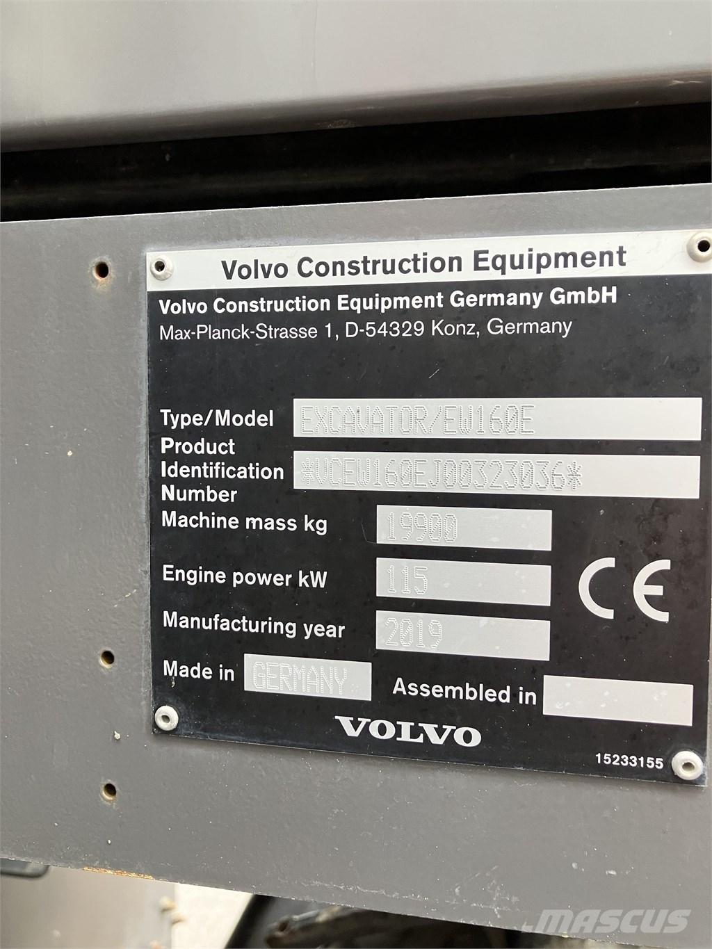 Volvo EW 160 E Excavatoare cu roti
