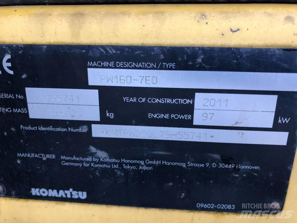 Komatsu PW160-7E0 Excavatoare cu roti