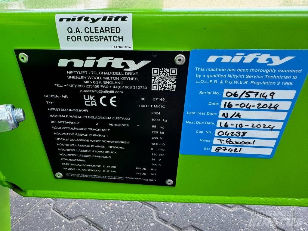 Niftylift 150 TET Platforme aeriene montate pe remorca