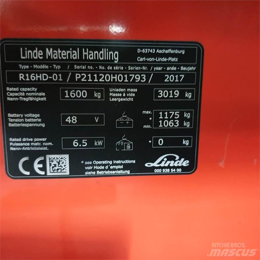 Linde R16HD Stivuitor cu catarg retractabil