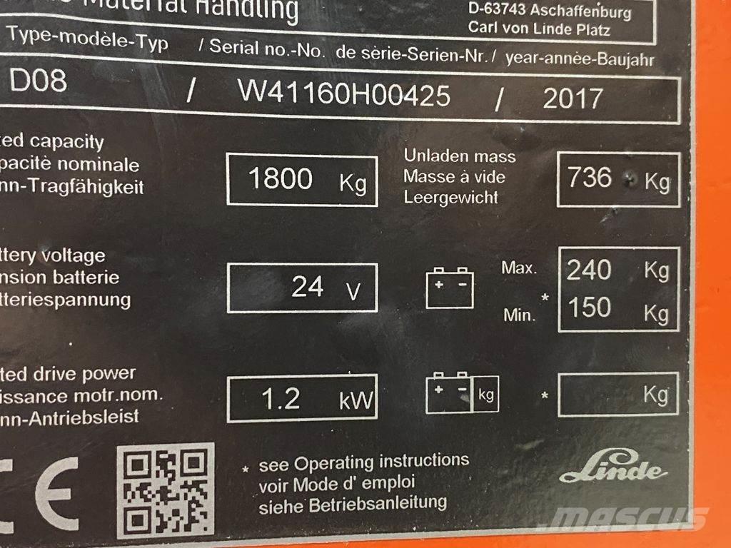 Linde D08 Transpaleta manuala