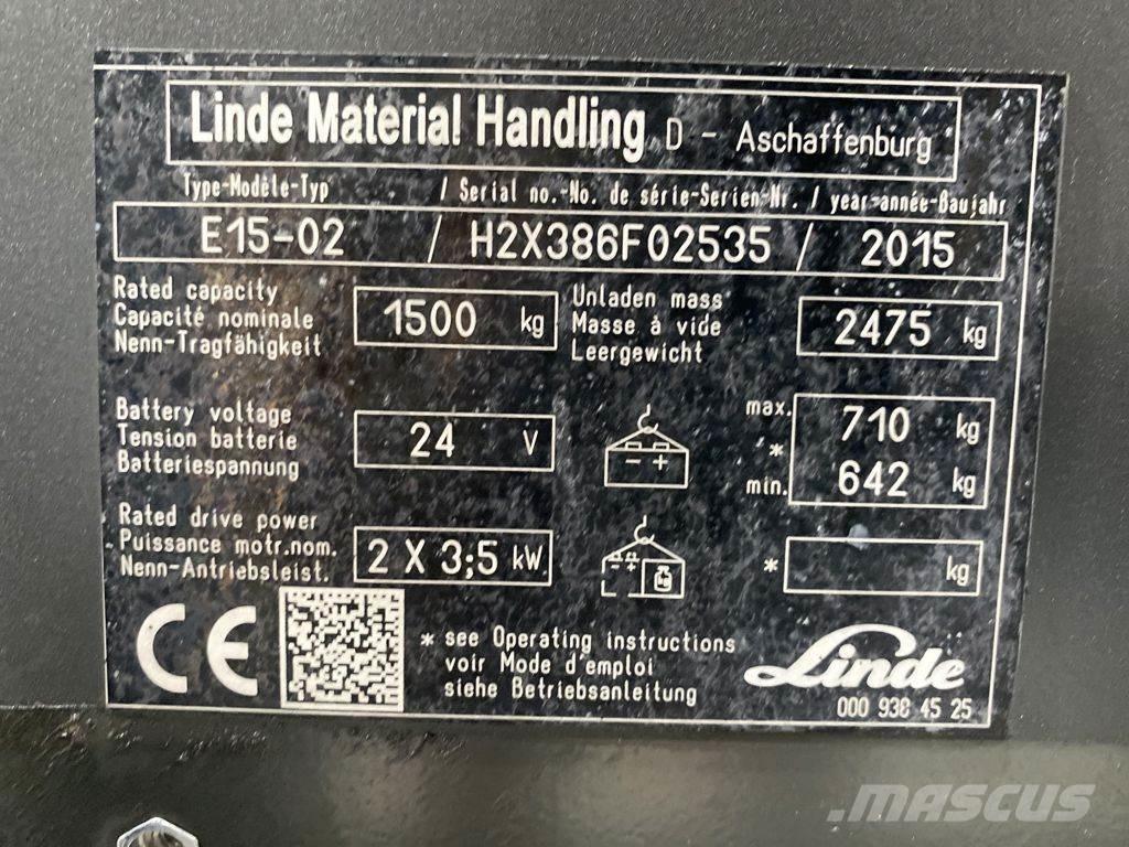 Linde E15-02 Stivuitor electric