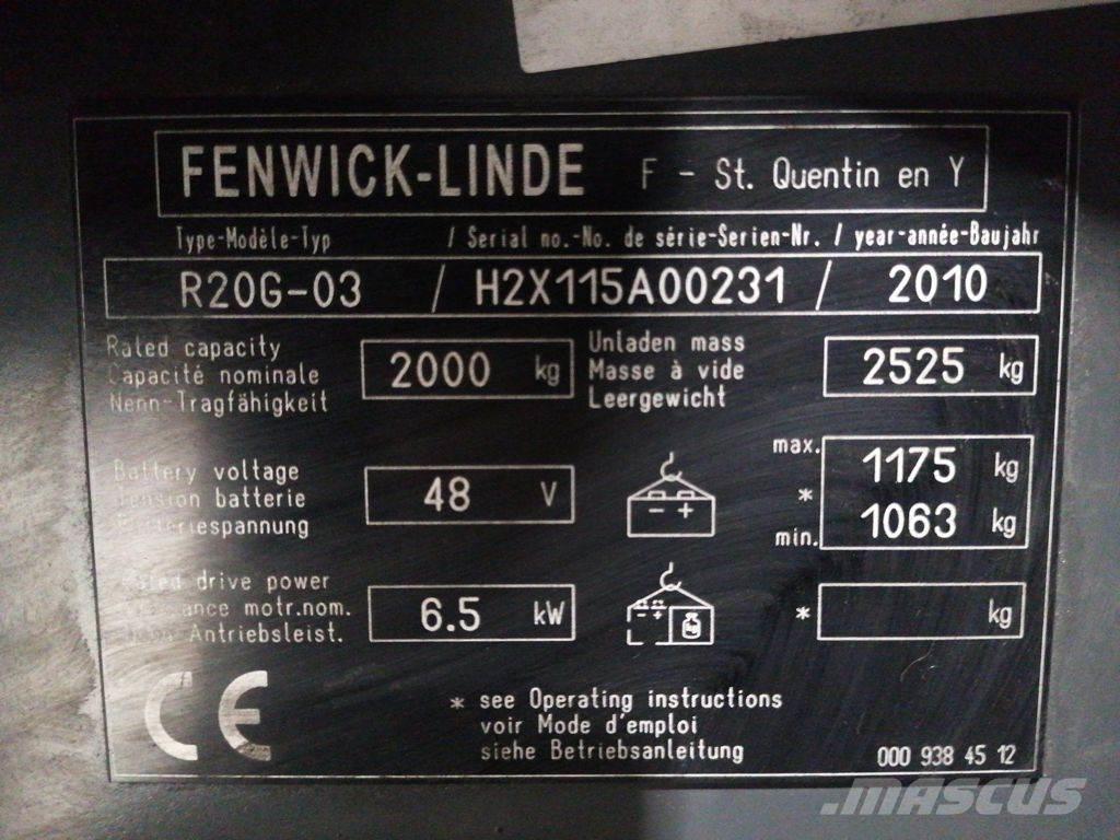Linde R20G-03 Stivuitor cu catarg retractabil