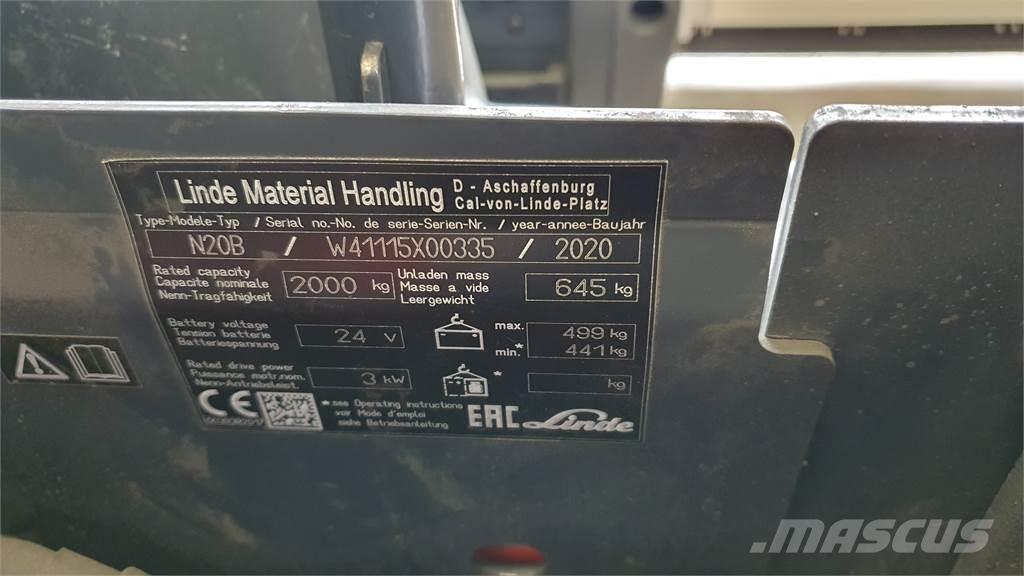 Linde N20B Stivuitoare de micã inaltime pentu logistica