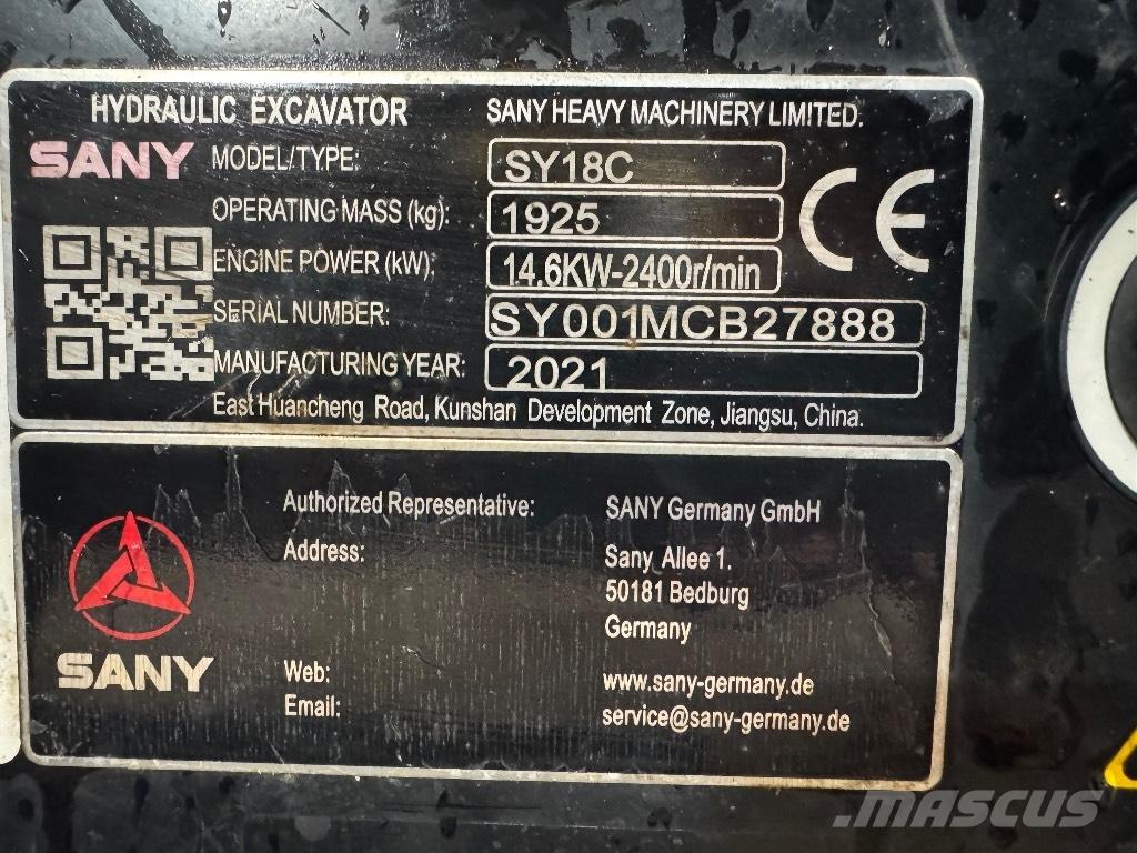 Sany SY 18 C Mini excavatoare < 7t