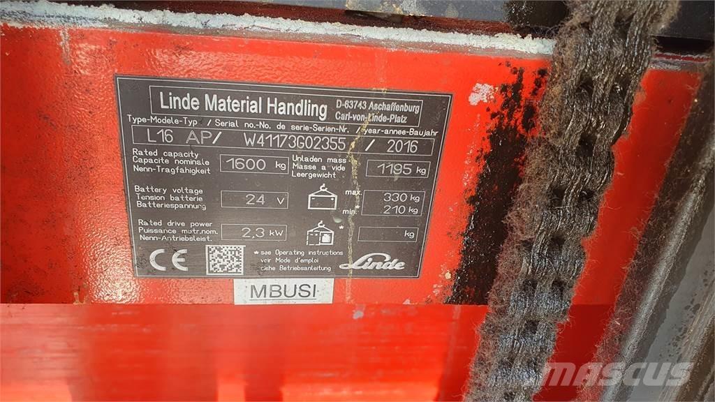 Linde L16AP Transpaleta manuala