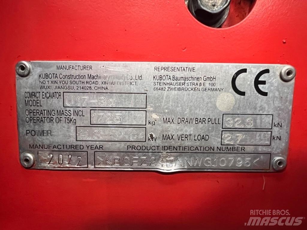 Kubota U 17-3 Mini excavatoare < 7t