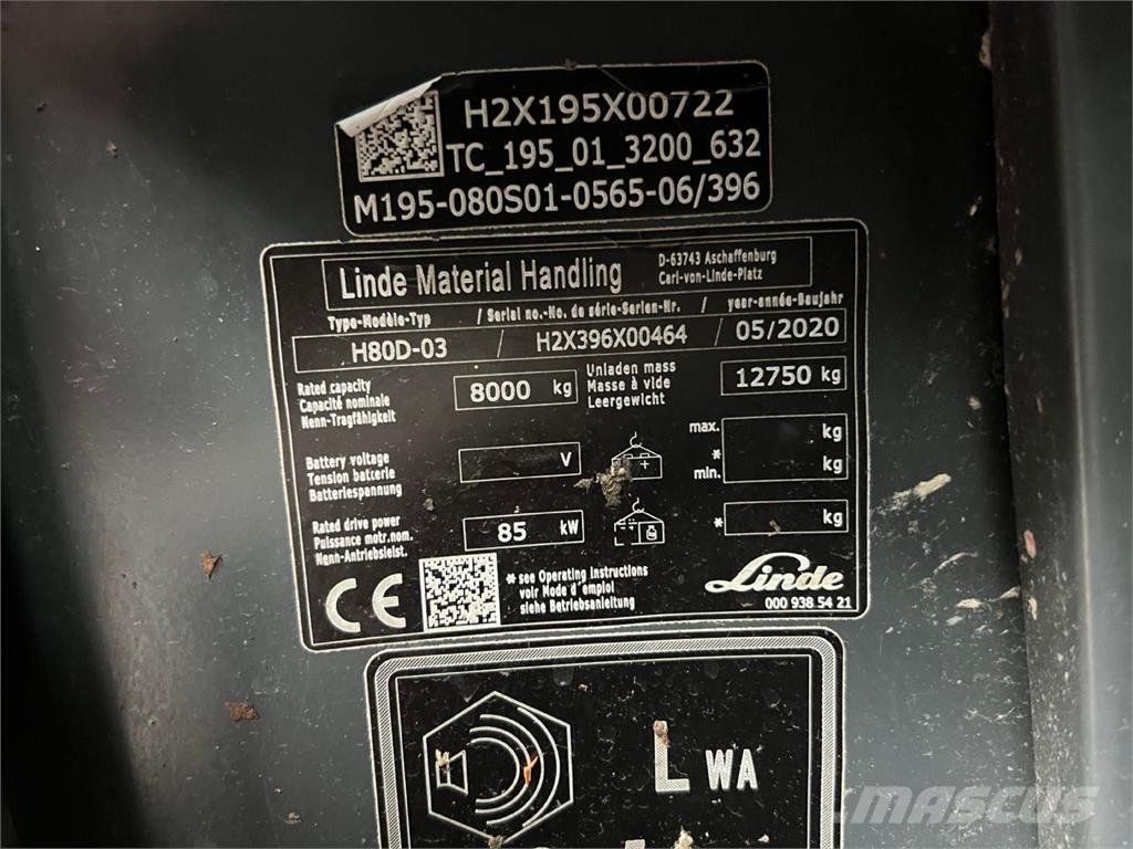 Linde H80D-03 Stivuitor diesel