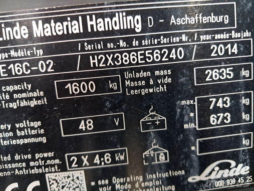 Linde E16C-02 Stivuitor electric