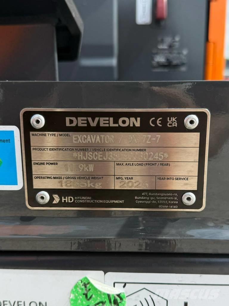 Develon DX 17 Z-7 Mini excavatoare < 7t