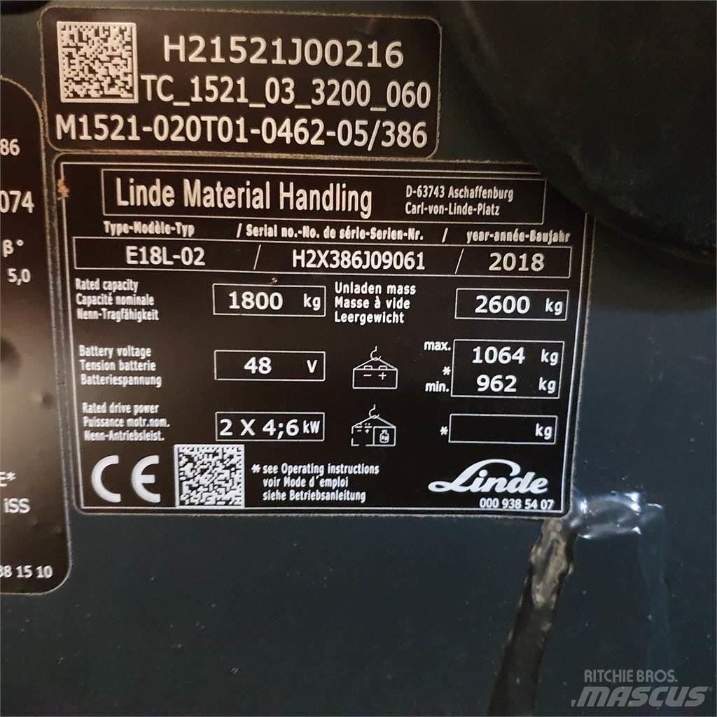 Linde E18L Stivuitor electric