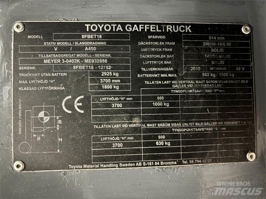 Toyota 8FBET18 Stivuitor electric