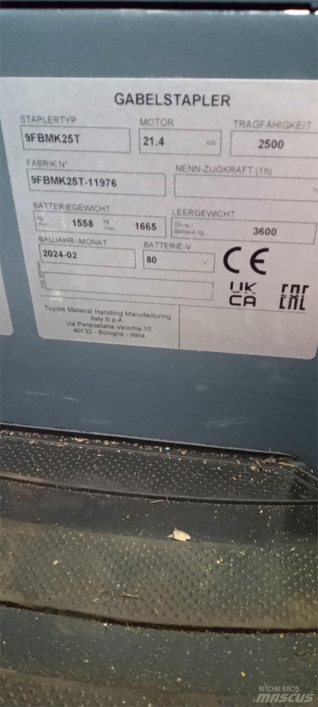 Toyota 9FBMK25T Stivuitor electric