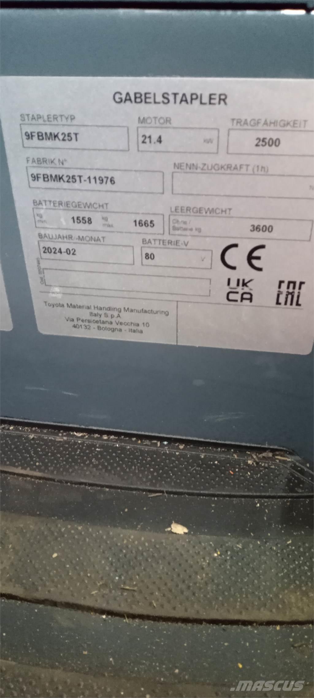 Toyota 9FBMK25T Stivuitor electric