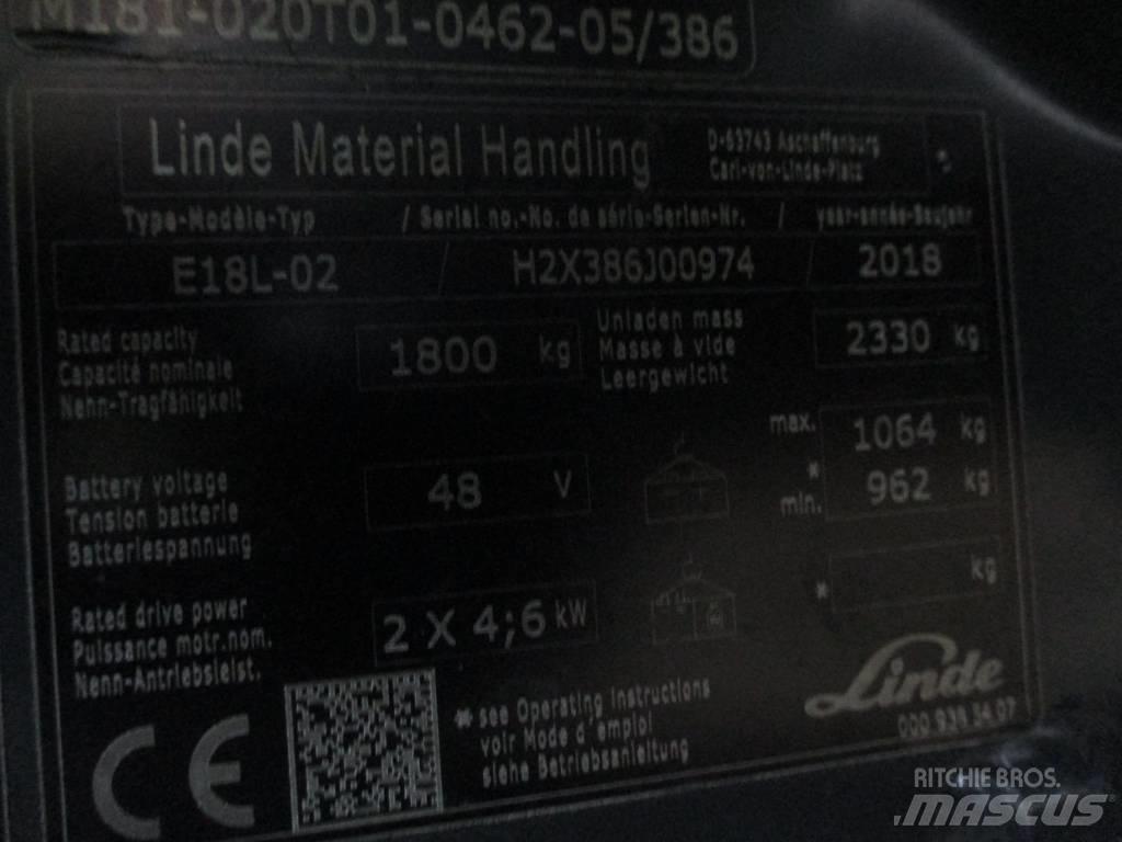 Linde E18L Stivuitor electric