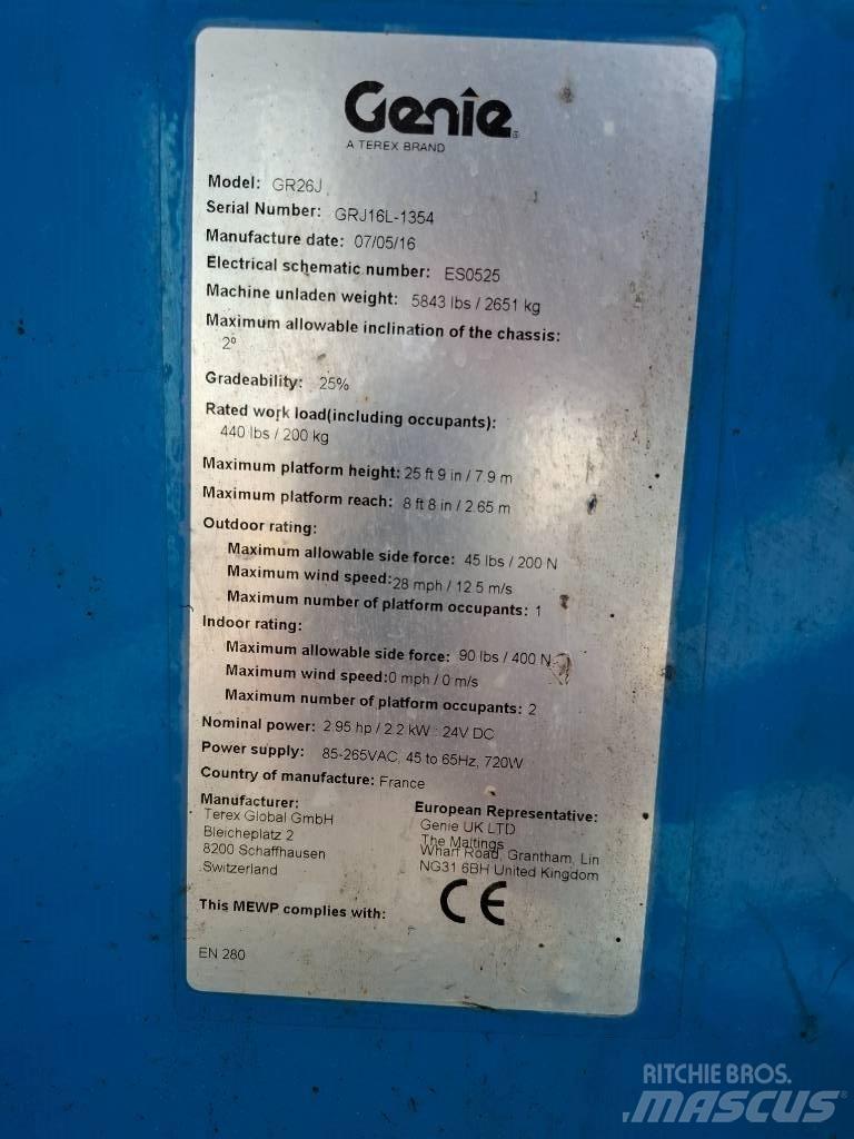 Genie GR 26 J Ascensoare verticale catarg