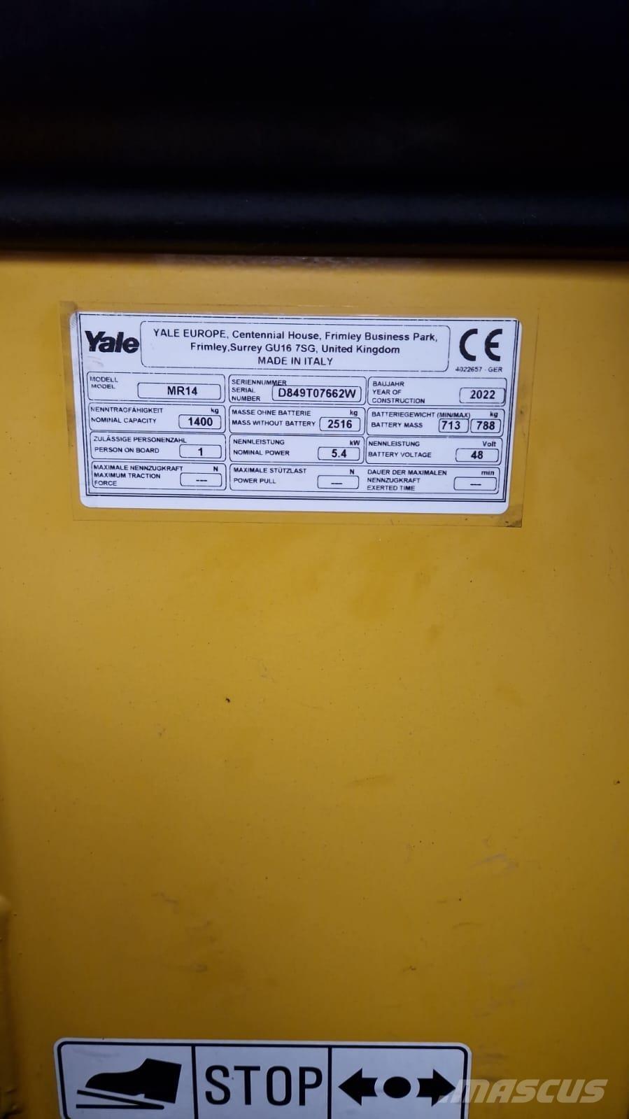 Yale MR14 Stivuitor cu catarg retractabil