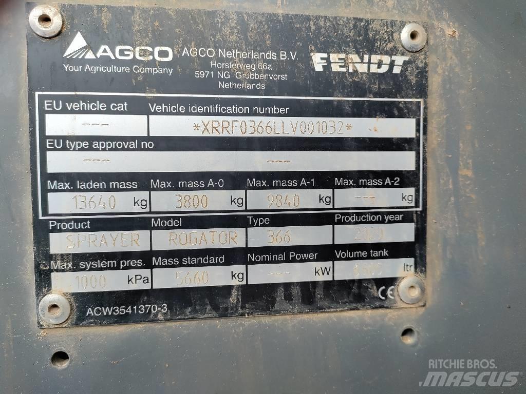 Fendt Rogator 366 Tractoare agricole sprayers
