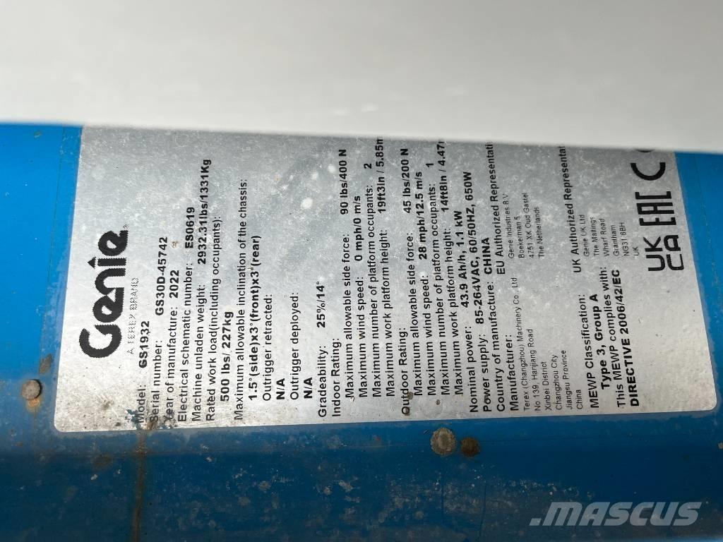 Genie GS 1932E-Drive Platforme foarfeca