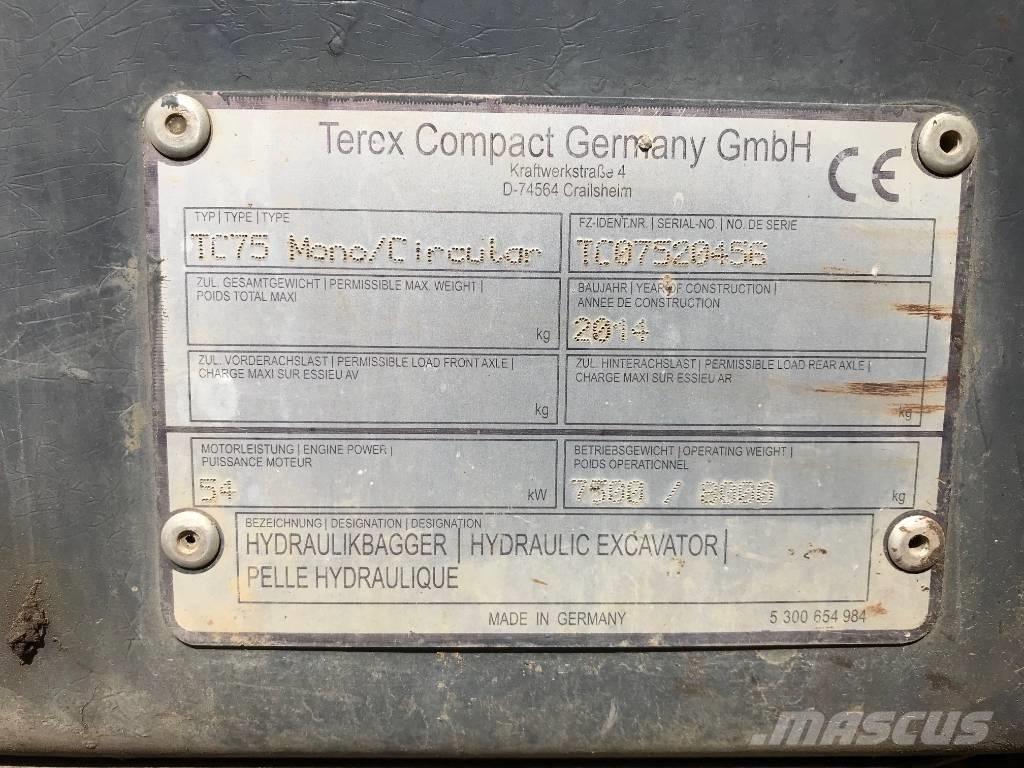 Terex TC 75 (Circular) Excavatoare 7t - 12t