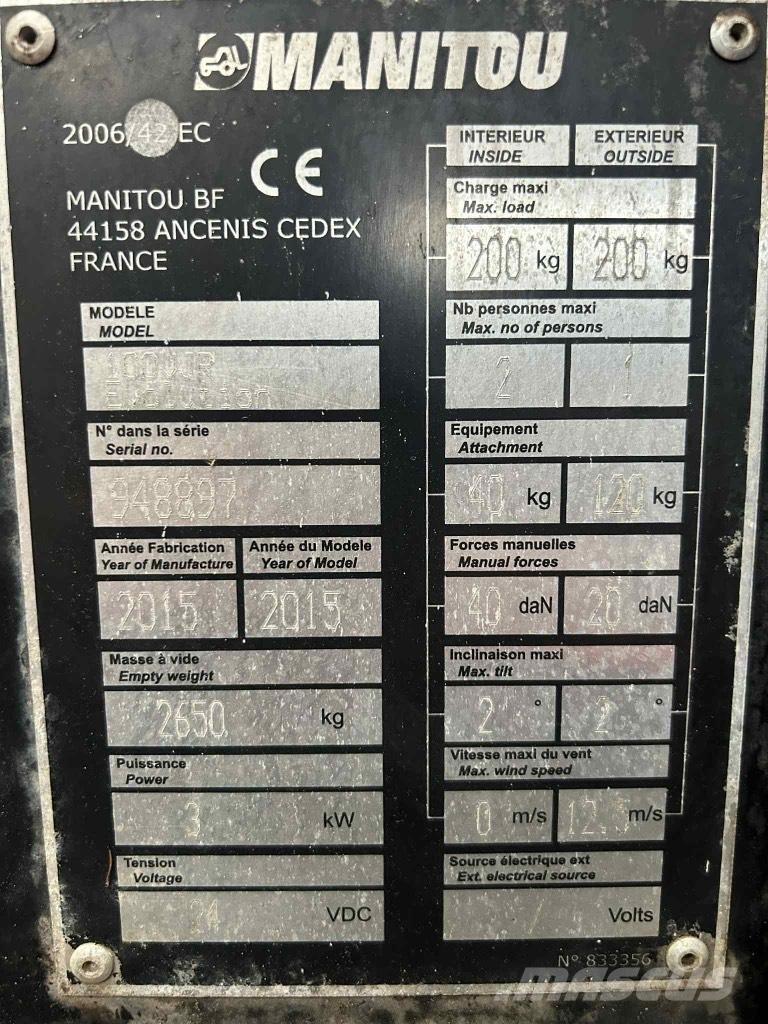 Manitou 100 VJR Ascensoare verticale catarg
