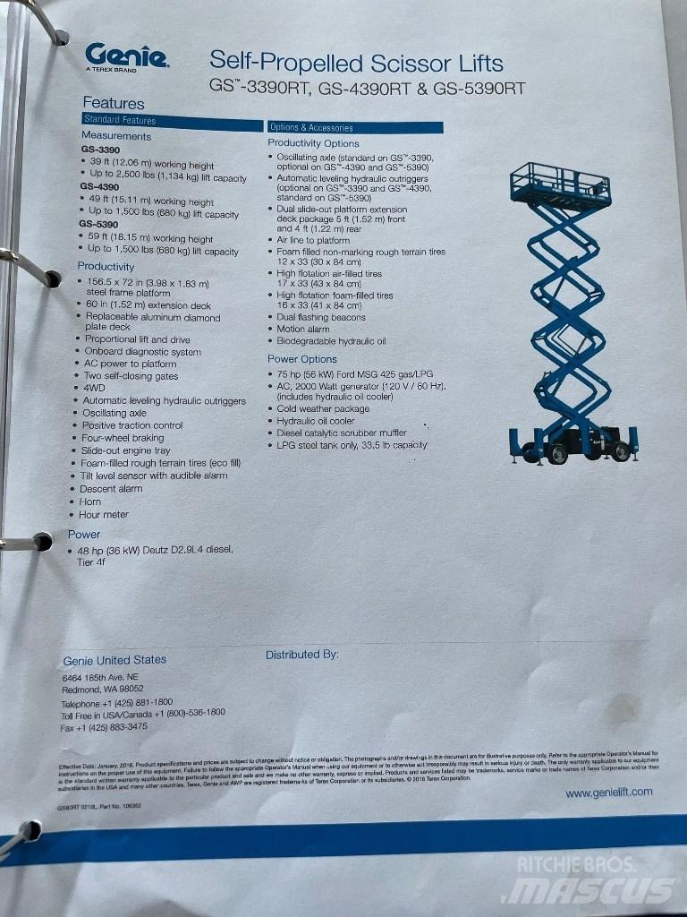 Genie GS 5390 RT Platforme foarfeca