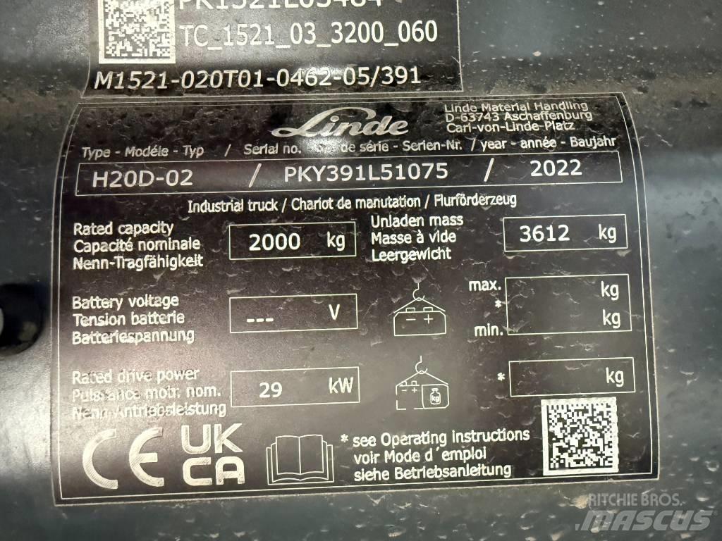 Linde H20D/391-02 Stivuitor diesel