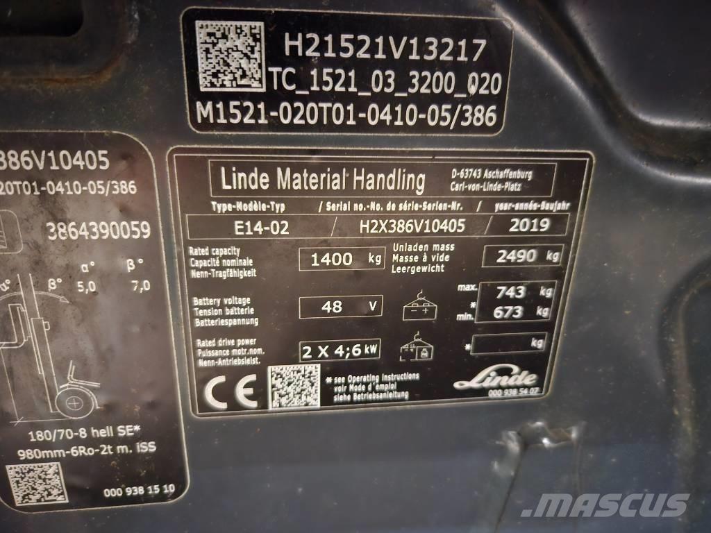 Linde E14 Stivuitor electric