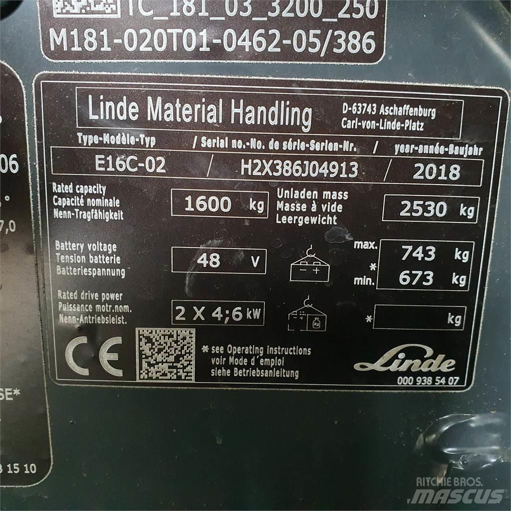 Linde E16C Stivuitor electric