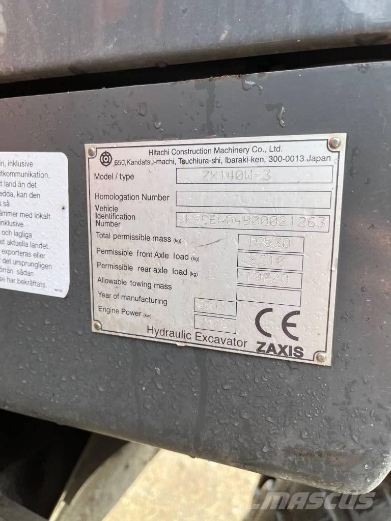 Hitachi ZX140W-3 Excavatoare cu roti