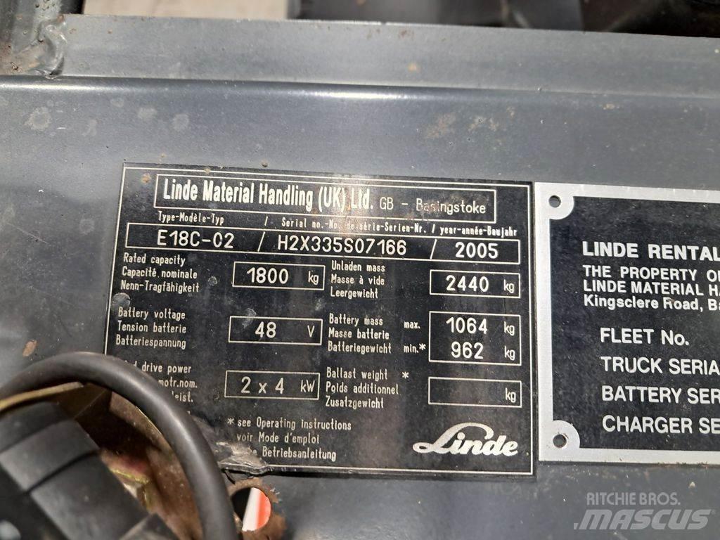 Linde E18C-02 Stivuitor electric