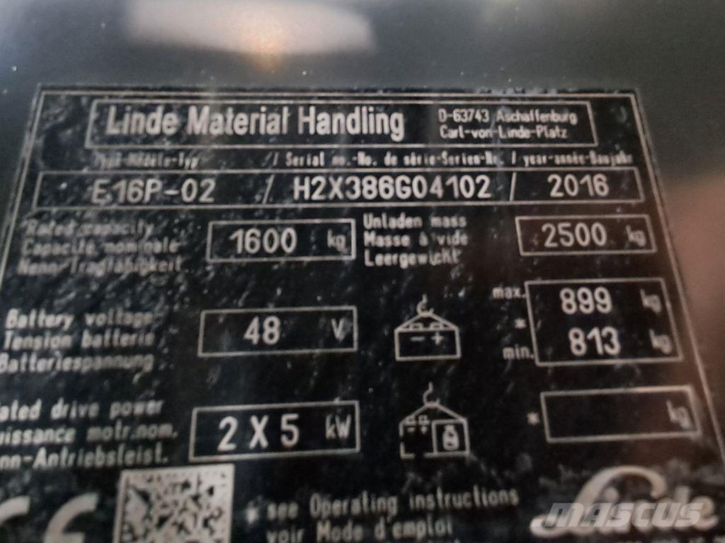 Linde E16P-02 Stivuitor electric